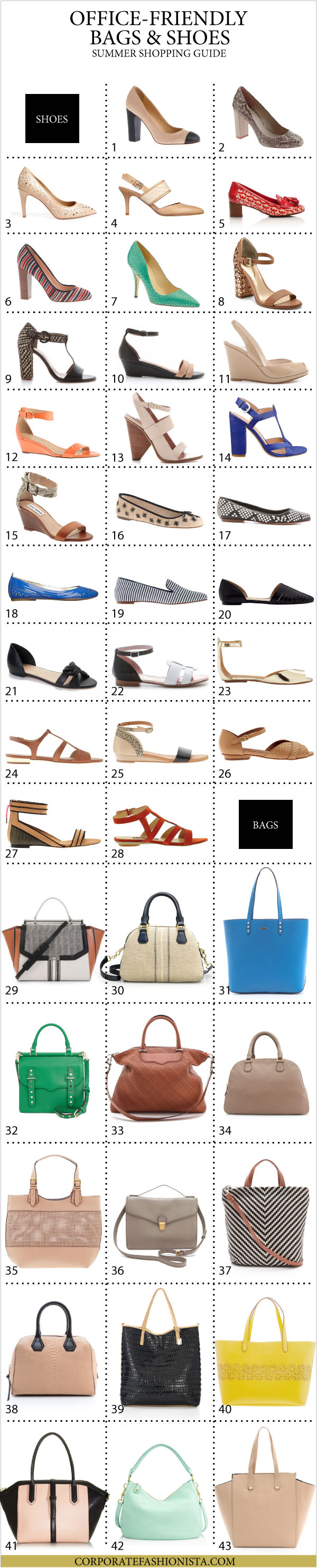 The Ultimate Summer Bag And Shoe Shopping Guide For Professionals List | CorporateFashionista.com