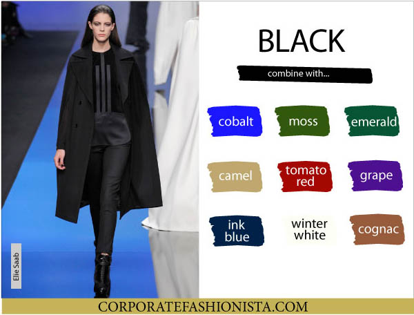 Color Coordinate Your Fall Wardrobe Like A Pro | CF's Color Compatibility Charts - Black | CorporateFashionista.com